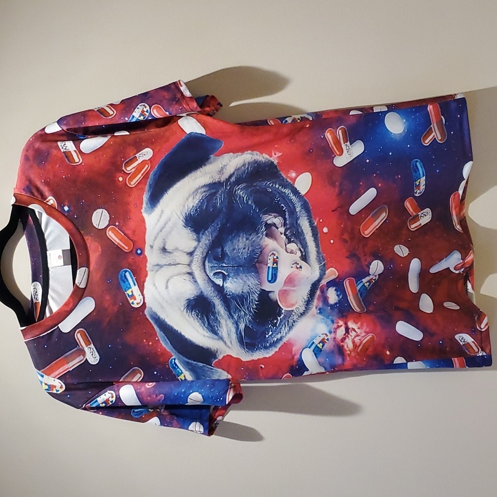 Pugs and Drugs Sublimated Space Tee - XL